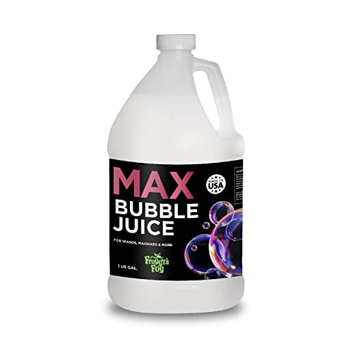 Froggy's Fog MAX Bubble Juice, Strong, Long-Lasting Bubble Solution Creates 10x Bubbles for Bubble Machines, Bubblers, and Bubble Wands, 1 Gallon