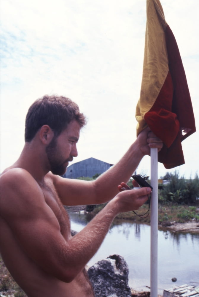 Frogman maintains swimmer line bearing Canvas Art - Michael WoodStocktrek Images (12 x 17)
