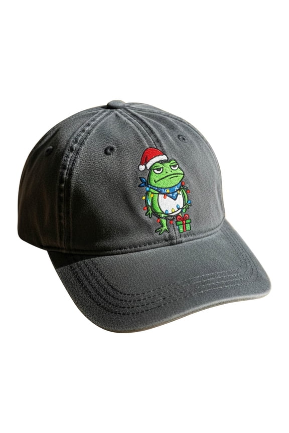 Frogs Christmas Baseball Cap under $5! Bzdzmqm Frogs Christmas Baseball Cap Embroidered Santa Hat, Adjustable Snapback Hat For Men Women, Novelty Holiday Fashion Accessory, Funny Frog Theme Gift,