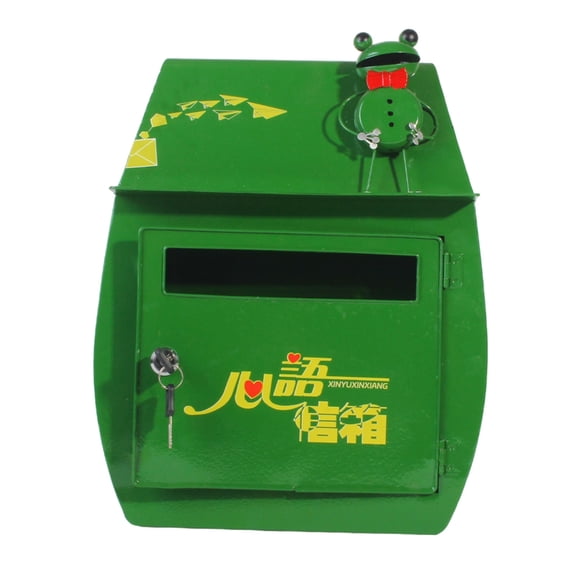 Frogs Decoration Metal Post Box Outdoor Wall Mounted Mail Organizers Iron Construction For Courtyards Use