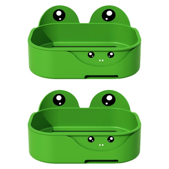 Frogs Design Soap Holder Wall Mounted PP Materials Soap with Removable Drain Box for Easy Use