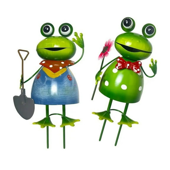 Frogs Garden Sculptures Durability Iron Outdoor Decoration for Yard Patios Lawns Gift for Mom Grandma
