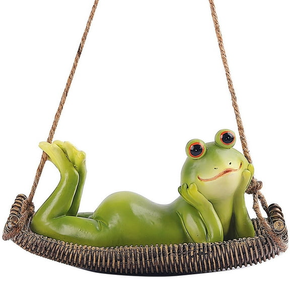Frogs Hanging Statue Delicate Frog Ornament Resin Swing Frog Figure Garden Decor