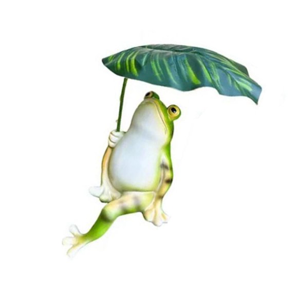 Resins Frogs Sculpture Frogs Holding Miniature Figurine for Garden Yard Pond Home Desk Tabletop Decoration