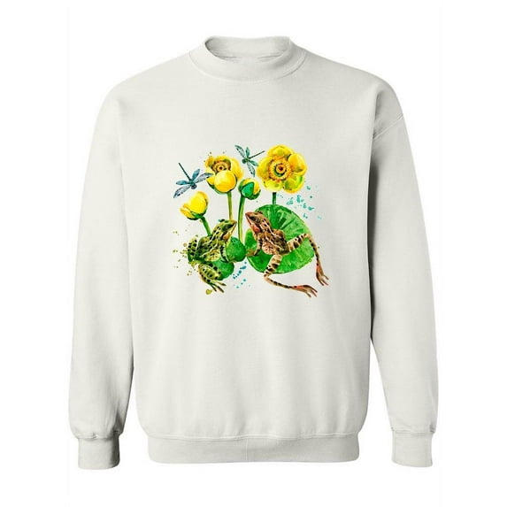 Frogs In A Pond Sweatshirt Women -Image by Shutterstock, Female Medium