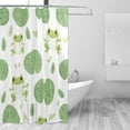 thumbnail image 1 of Frogs Leaves Green Hearts Shower Curtains with 12 Hooks Waterproof Bathroom Decor 66" x 72", 1 of 6