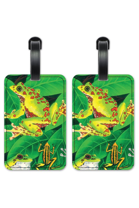 Frogs - Luggage ID Tags / Suitcase Identification Cards - Set of 2