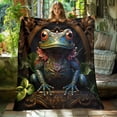 thumbnail image 1 of Frogs Mysterious Elements Pattern Print Flannel Throw Blanket, 1 of 8