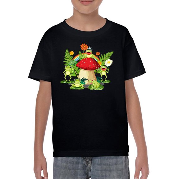 Frogs On Mushroom T-Shirt Juniors -Image by Shutterstock, Small
