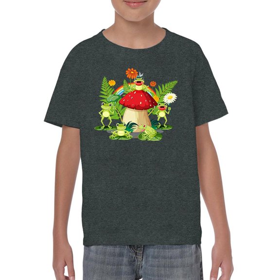 Frogs On Mushroom T-Shirt Juniors -Image by Shutterstock, Small