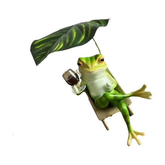 Frogs On Recliner Resin Figurine Gift For Home Landscape Decoration