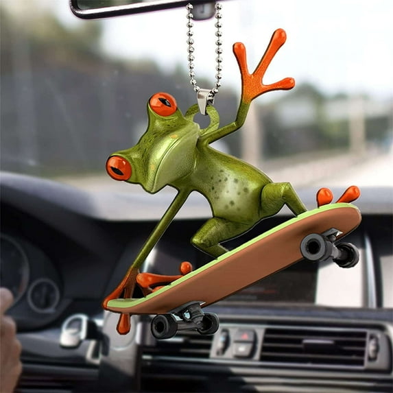 Frogs Ornament, Car Decor Rearview Mirror Ornaments, Car Pendant Rearview Mirror Decoration Pendant Accessories Backpack Keychain Pendant