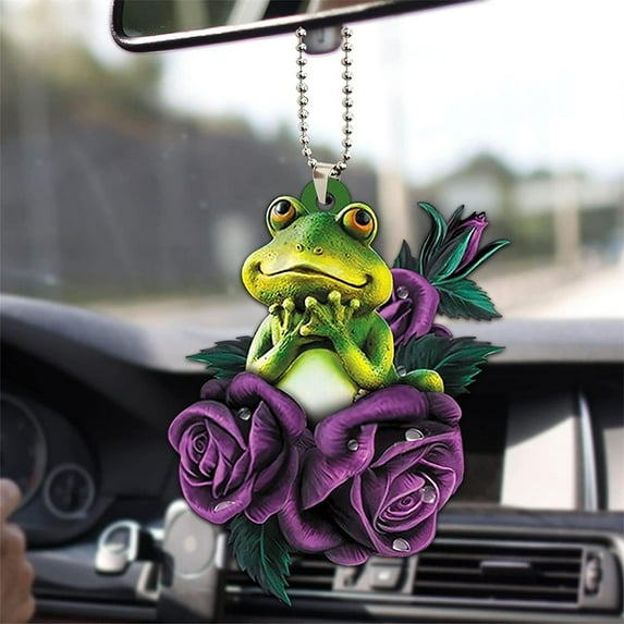 Frogs Ornament, Car Decor Rearview Mirror Ornaments, Car Pendant Rearview Mirror Decoration Pendant Accessories Backpack Keychain Pendant