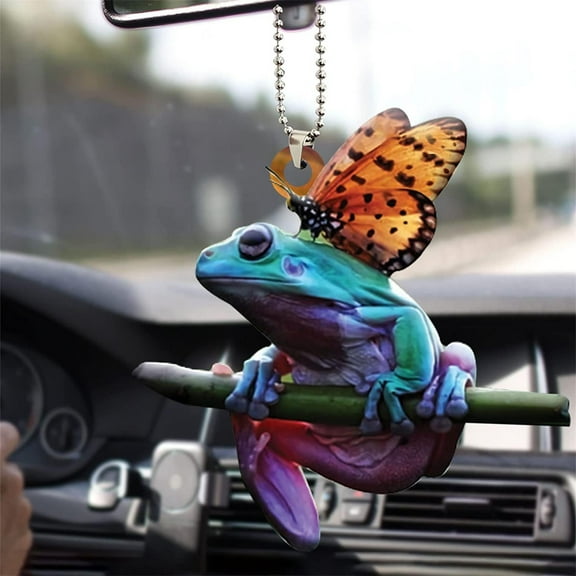 Frogs Ornament, Car Decor Rearview Mirror Ornaments, Car Pendant Rearview Mirror Decoration Pendant Accessories Backpack Keychain Pendant