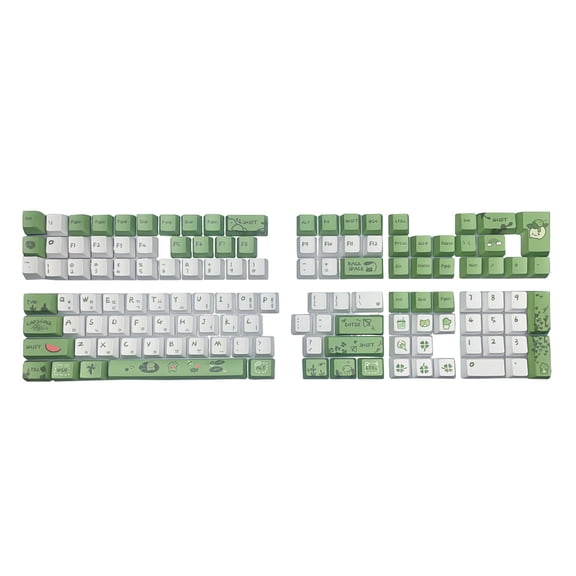 Frogs Pattern Korean Keycaps for MX Switches Mechanical Keyboard ,OEM Height for Typists and Gamers