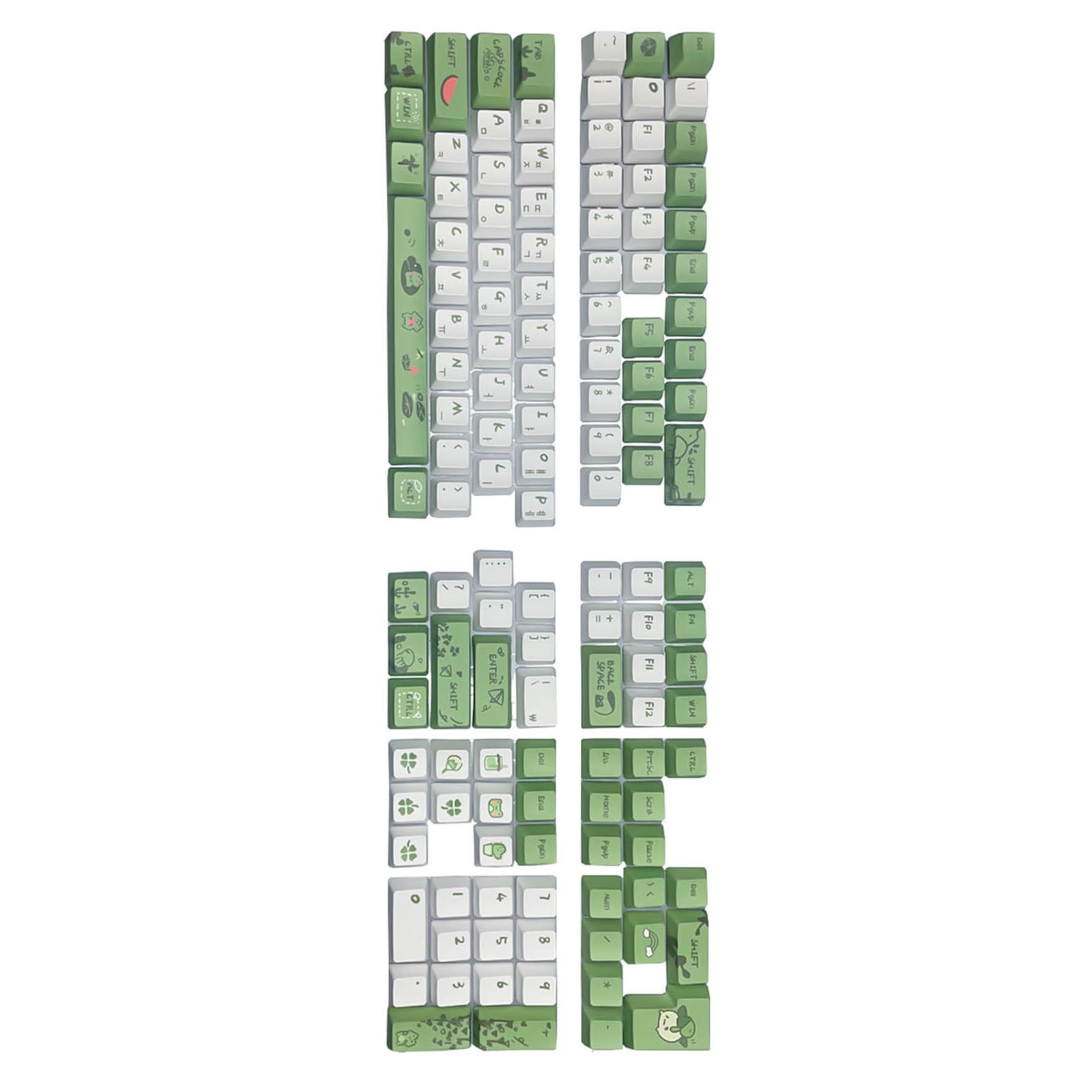 Frogs Pattern Korean Keycaps for Switches Mechanical Keyboard,OEM Height for Typists and Gamers