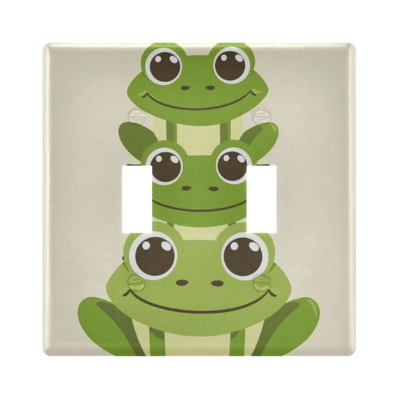 Frogs Stack on Each Other Light Switch Plate Covers 2 Gang Wall Plate Plastics Outlet Covers for Kitchen Home Office Decor