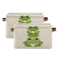 thumbnail image 1 of Frogs Stack on Each Other Storage Bins with Handle Fabric Organizer Basket Foldable Box 2 Pack 14.2x10.2x8.3, 1 of 8