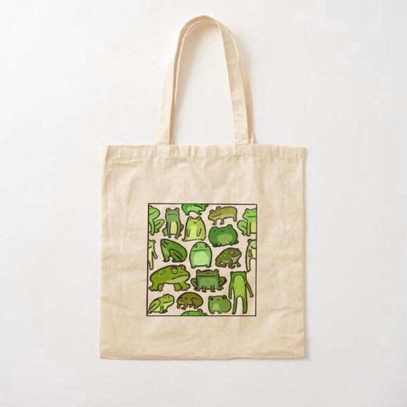 Frogs Style 02 Canvas Tote Bags, Reusable Shopping Bag