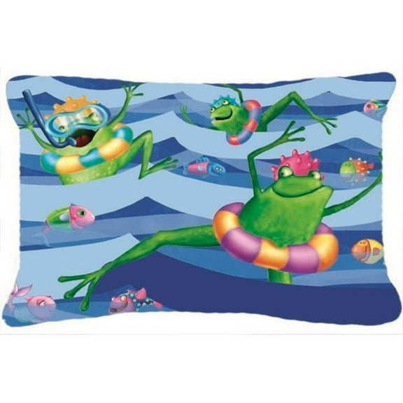 Frogs Swimming Fabric Decorative Pillow