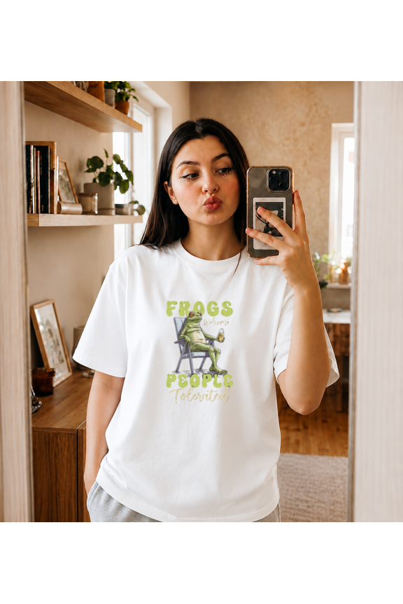 Frogs Welcome People Tolerated T-Shirt unisex S- 5XL