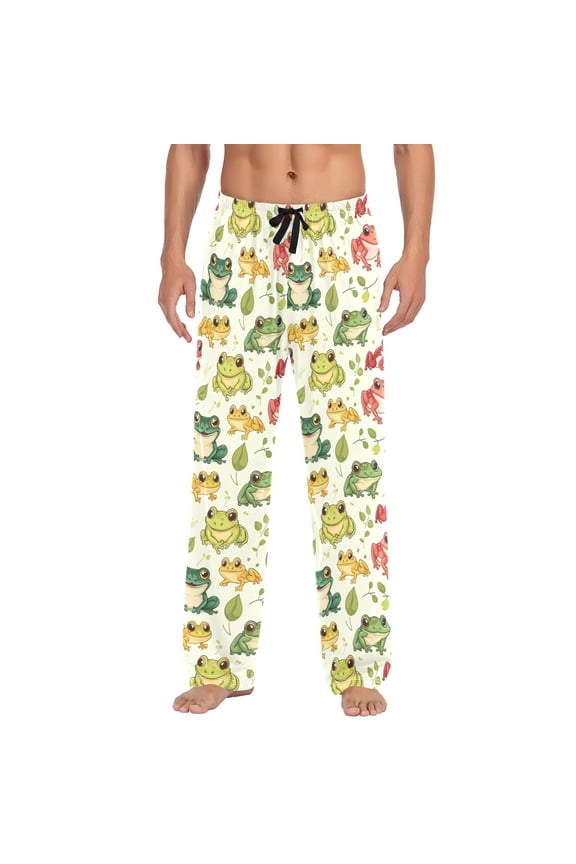 Frogs and Leaves joogoo Men's Pajama Pants Cotton Long Sleepwear Lounge Pants M