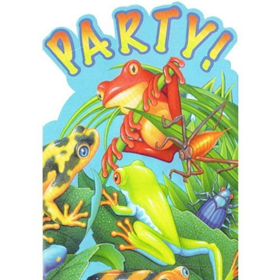 Frogs and Lizards Invitations w/ Envelopes (8ct)