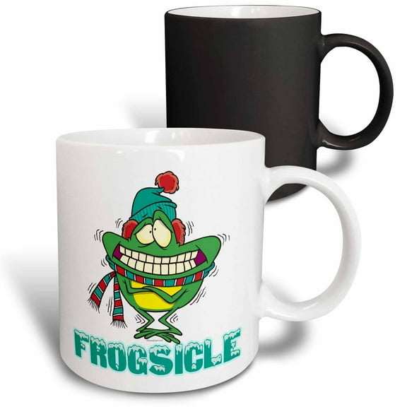3drose, Frogsicle Funny Frozen Shivering Frog, 11oz Magic Transforming Mug