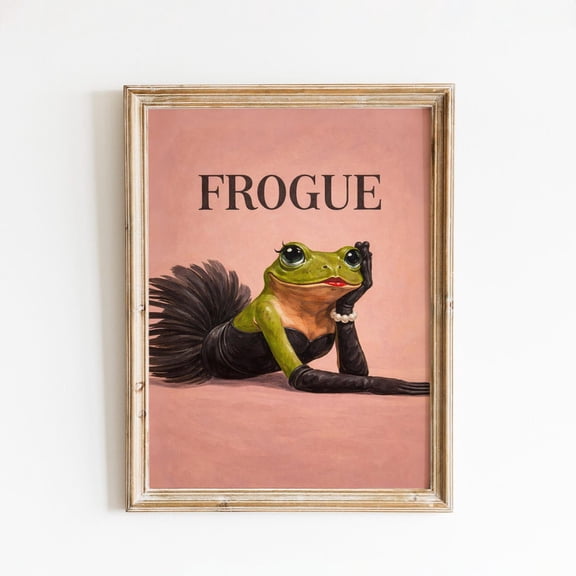 Frogue Fashion Frog Pink Statement Poster Unframed Paper Print
