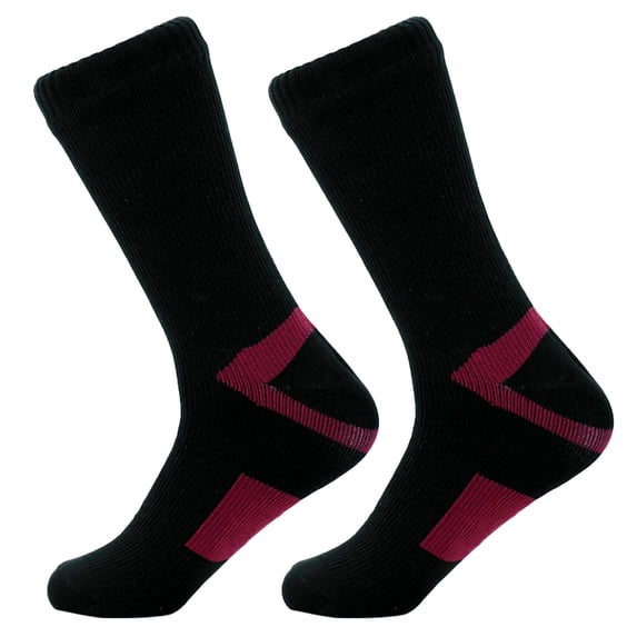 Frogued 1 Pair Waterproof Socks Elastic Breathable Mid-Tube Soft Socks Foot Protection Windproof Winter Hiking Wading Riding Skiing Socks for Outdoor Sports Red Black,S
