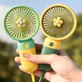thumbnail image 1 of Frogued 1 Set Handheld Fan USB Charging Soft Wind Comfortable Natural-Wind Dense Grid 250mAh Battery Wide Range Mini Wireless Electric Fan Dorm Supply (Pink), 1 of 13