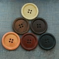 thumbnail image 1 of Frogued 100Pcs Round Wooden Buttons Shirt Coat Trousers Decor Scrapbook DIY Sewing Craft (Black), 1 of 13