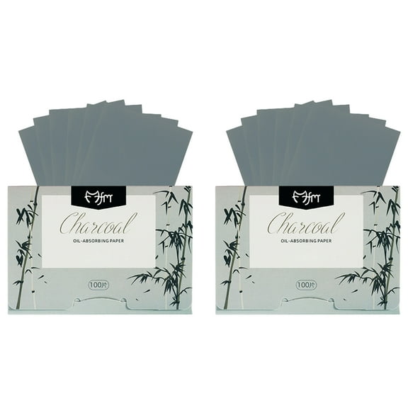 Frogued 2 Boxes Oil-absorbing Paper Face Blotting Sheets Oily Skin Face Oil Wipes Extraction Type Plant Fragrance Safe No Irritation Oil-controlling Paper (Bamboo Charcoal)