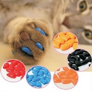 Frogued 20Pcs Soft Pet Dog Cats Kitten Paw Claws Control Nail Caps Covers Pet Accessories (Orange,M)
