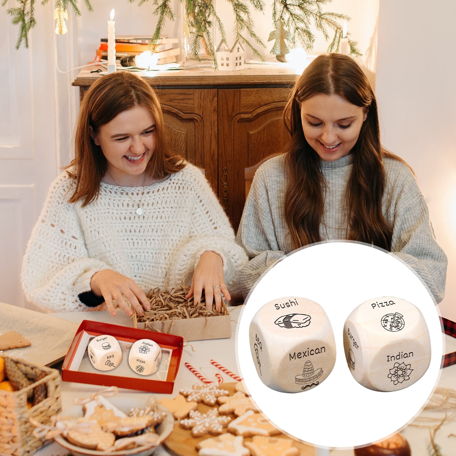 Frogued 2Pcs Food Decision Dice Toy Anniversary Date Night Gifts for