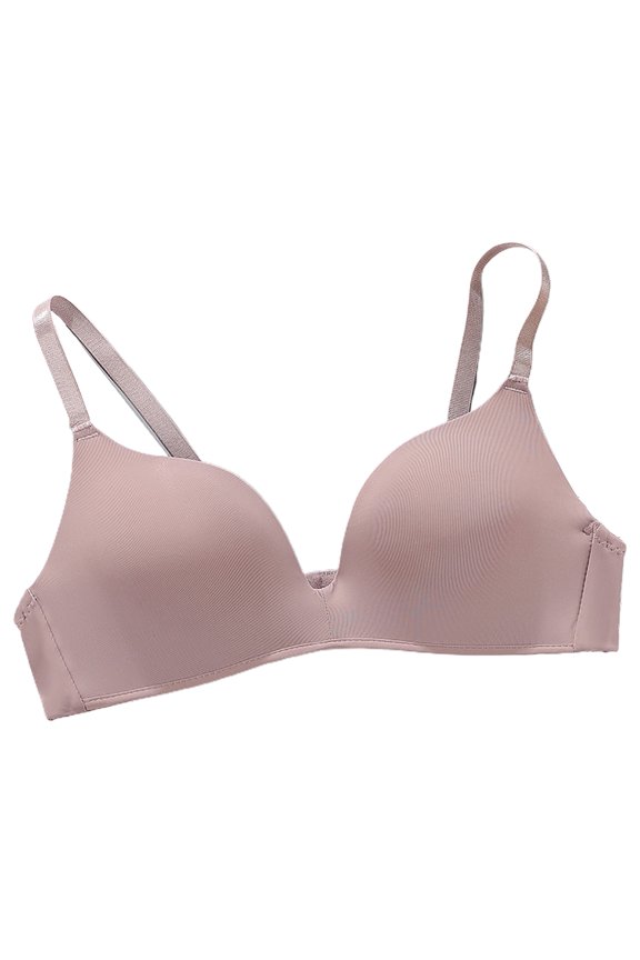 3/4 Cup Pads Wire Free Adjustable Shoulder Straps Lady Bra Seamless Push Up Thin Underwear (Coffee,38A)