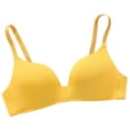 thumbnail image 1 of Frogued 3/4 Cup Pads Wire Free Adjustable Shoulder Straps Lady Bra Seamless Push Up Thin Underwear (Yellow,38A), 1 of 13