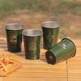 thumbnail image 1 of Frogued 350ml Coffee Cup Heat Resistant Large Capacity Paint Treatment Stainless Steel Camping Milk Beer Cup Outdoor Supplies (Black,B), 1 of 13