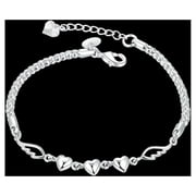 Frogued Adjustable Bracelet 925 Sterling Silver Luxury Bracelet Love Heart Charm Chain Bracelet Female Jewelry Bangle Fashion Jewelry Accessory