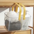 thumbnail image 1 of Frogued Bathroom Storage Basket Hollow Out Holes Drainage Transparent Hanging Storage Save Space Deep Shampoo Bathroom Rack Household Stuff (Blue), 1 of 13