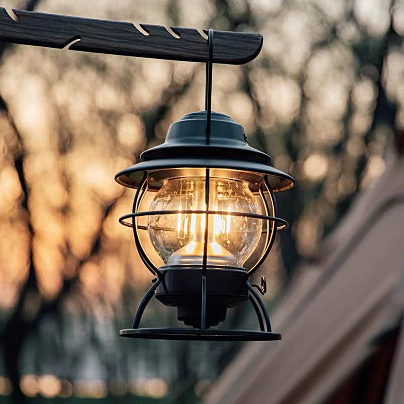 1pc LED Camping Lantern Hanging, Super Bright Portable Survival Lanterns,  Camping Light High Brightness Metal Retro Mini Hanging Camping USB Light For