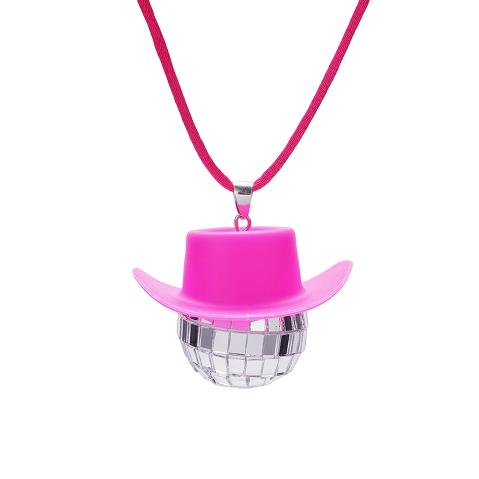 Frogued Car Hanging Cowboy Hat Ball Shiny Mirror Effect Reflective