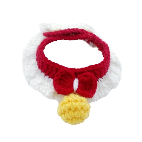 Frogued Cat Knitted Collar Soft Wear-resistant Delicate Cat Collar Cat Necklace Sweet Pet Scarf Pet Supplies