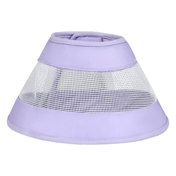 Frogued Cat Recovery Collar Mesh Stitching Soft Breathable Anti-scratch Cotton Pet Cat Neck Cone Collar Pet Supplies (Purple,L)