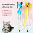thumbnail image 1 of Frogued Cat Teaser Stick Simulated Butterflies Retractable Wand Toy with Bell Interactive Training Play Pet Supplies Cat Stick Cat Teaser Pole with Tassel (Blue), 1 of 13