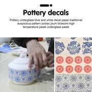 Primst 6PCS Pottery Art DIY Stickers Ceramic Clay Transfer Paper Flower  Paper Porcelain Glaze Underglaze Transfers for Pottery Overglaze Enamel