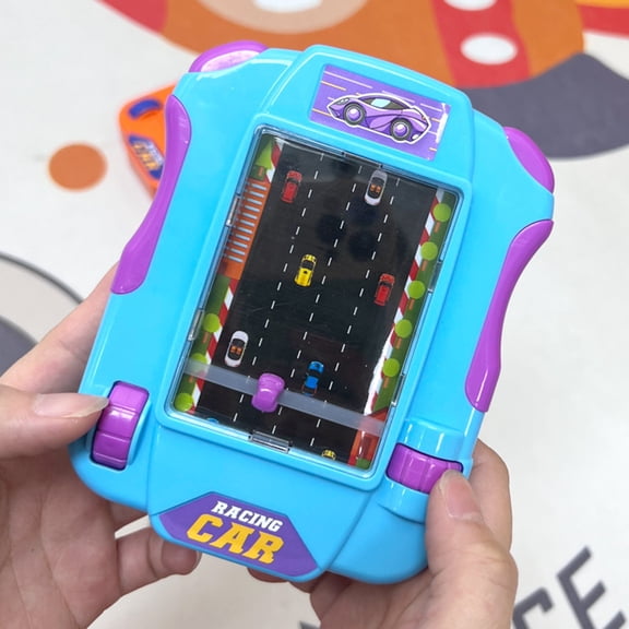 Frogued Children Handheld Games Console Toy Interesting Avoid Obstacles Racing Car Adventure Level Game Relieve Boredom & Stress Relief Simulated Racing Toy for Kids Aged 3-6 Blue