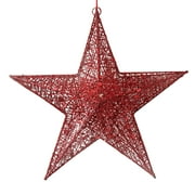 Frogued Christmas Glitter Stars Glitter Indeformable Vibrant Color Party Hanging Christmas Glitter Stars for Home (Red)