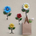 thumbnail image 1 of Frogued Clothes Hook Wall-mounted Space-saving Iron Strong Bearing Flower Design Key Hook for Bathroom (Blue,B), 1 of 13