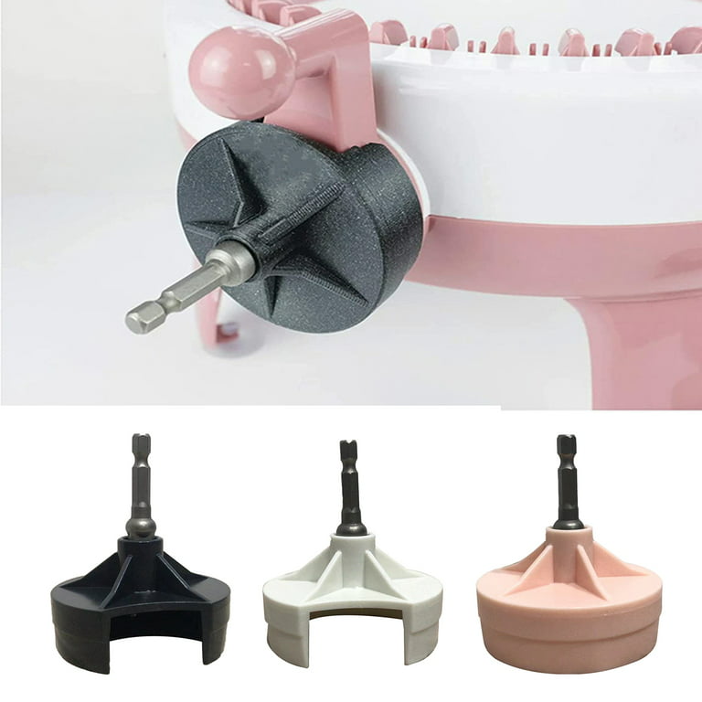 Frogued Convenient Knitting Machine Adapter Effective Plastic Crank Handle  Adapter with Hex Bit Household Supplies (Pink) 